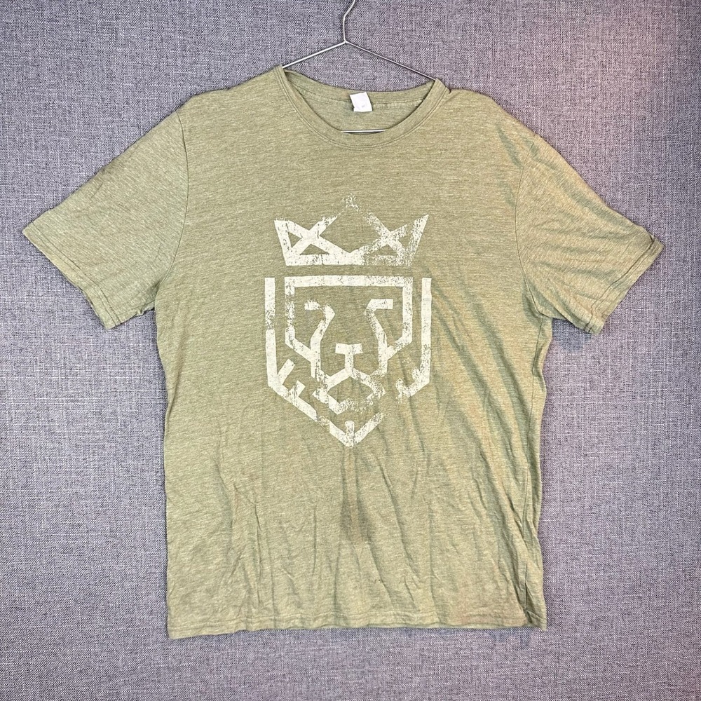 Goex Olive Green Graphic T Shirt Lion‎ Crown Feel Good Do Good Men's X Large XL